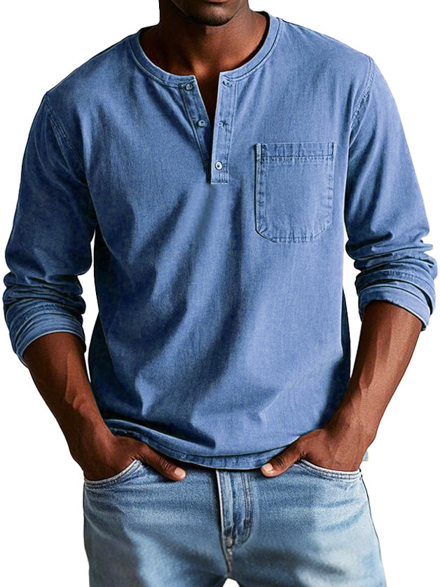 Koen | Zeitlose Langarmshirt mit Henley-Ausschnitt
