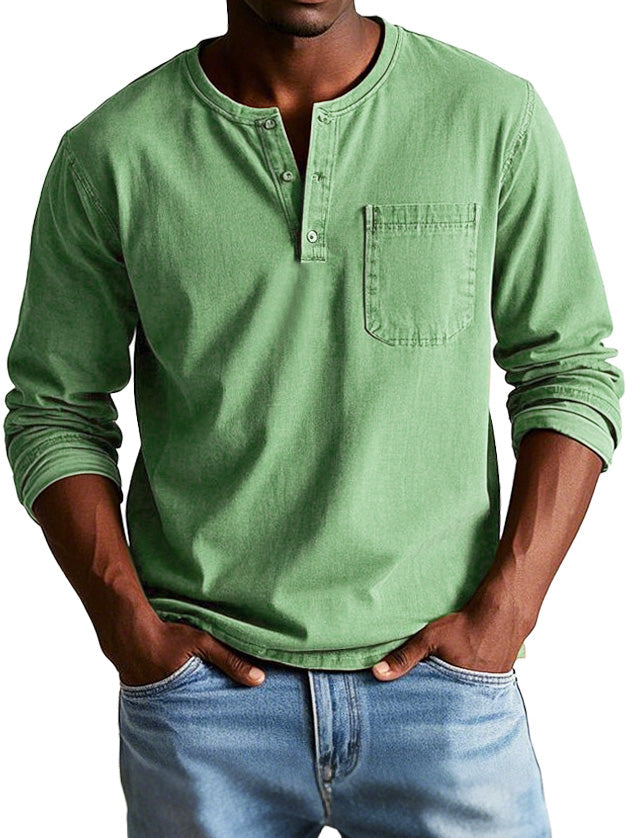 Koen | Zeitlose Langarmshirt mit Henley-Ausschnitt