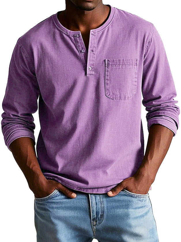 Koen | Zeitlose Langarmshirt mit Henley-Ausschnitt