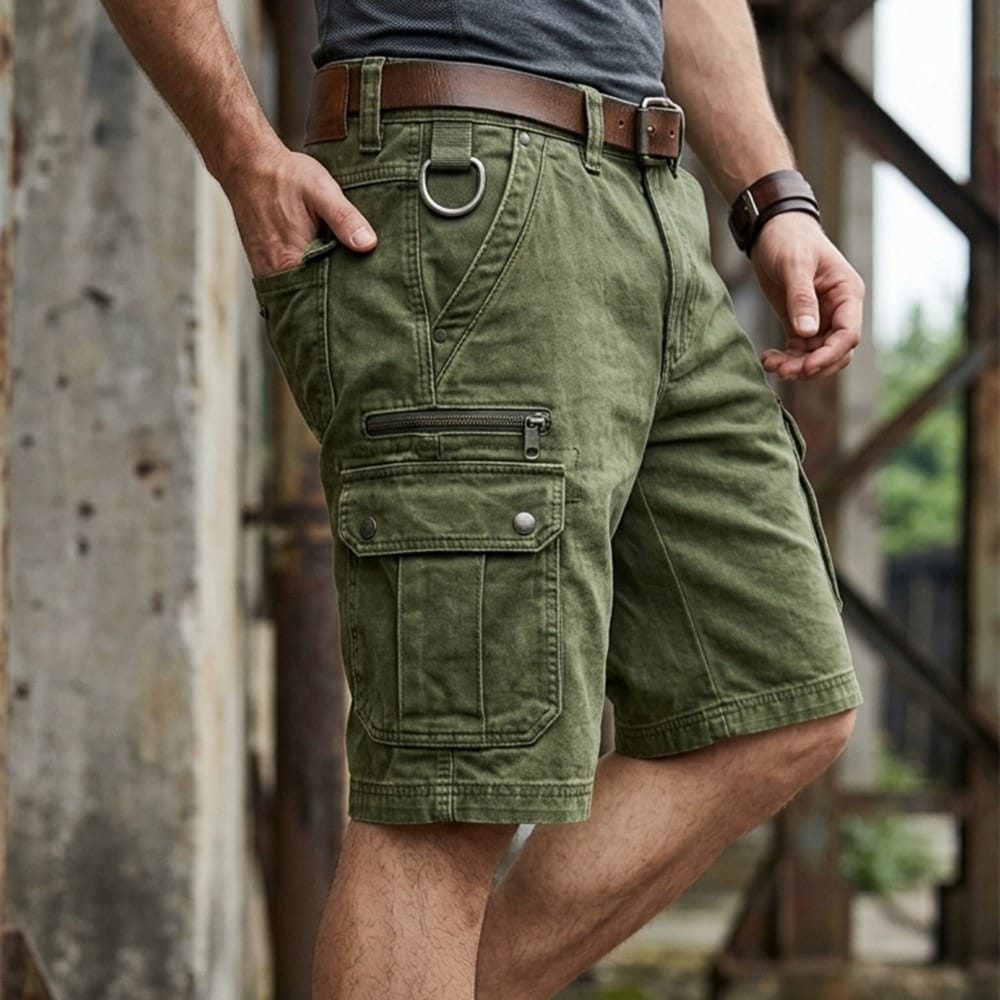 Pieter | Funktionale Denim Cargo Shorts