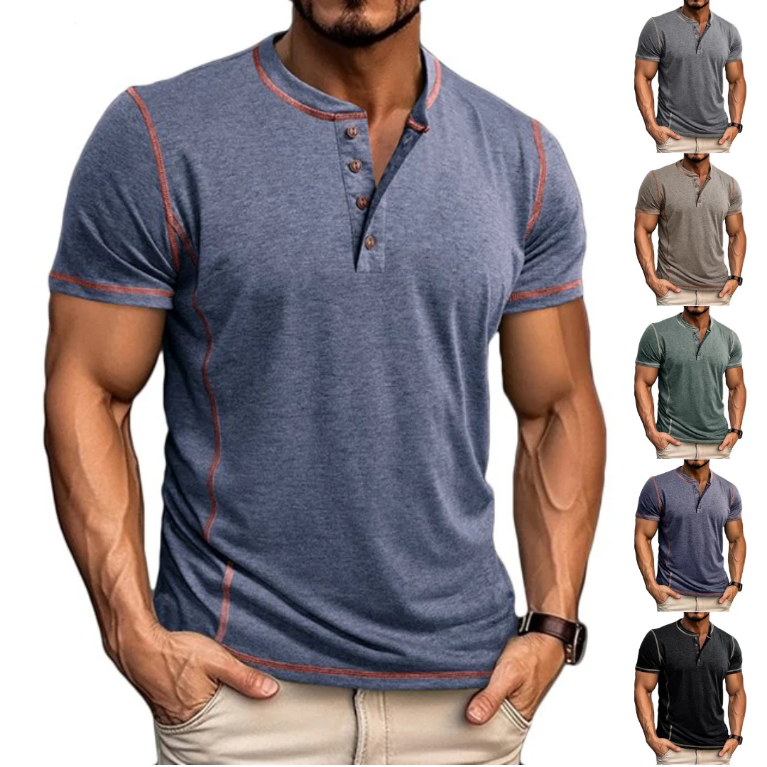 Timo | Stilvolles T-Shirt mit Henley-Ausschnitt