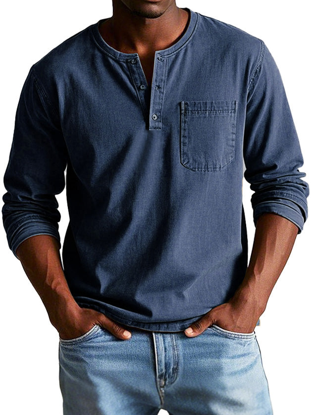 Koen | Zeitlose Langarmshirt mit Henley-Ausschnitt