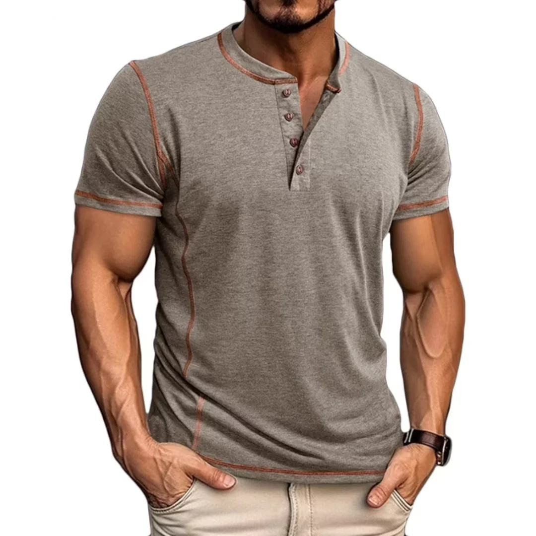 Timo | Stilvolles T-Shirt mit Henley-Ausschnitt