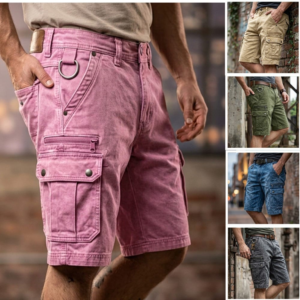 Pieter | Funktionale Denim Cargo Shorts