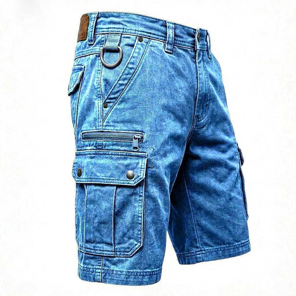 Pieter | Funktionale Denim Cargo Shorts