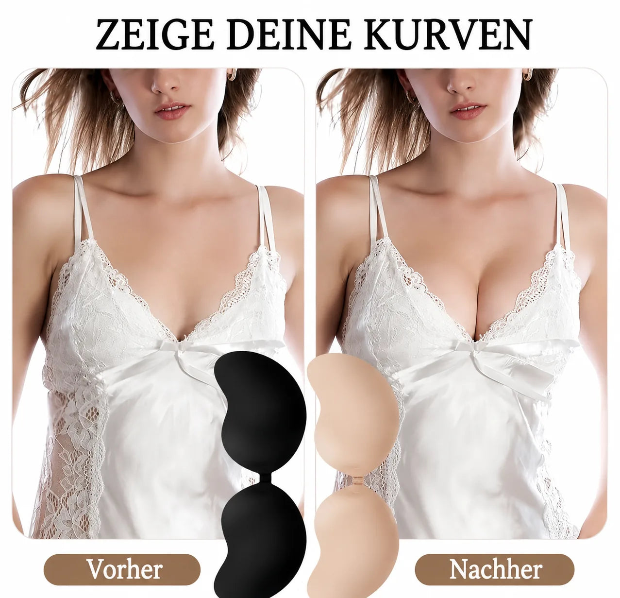 Unsichtbarer Klebe-BH mit Push-up-Effekt